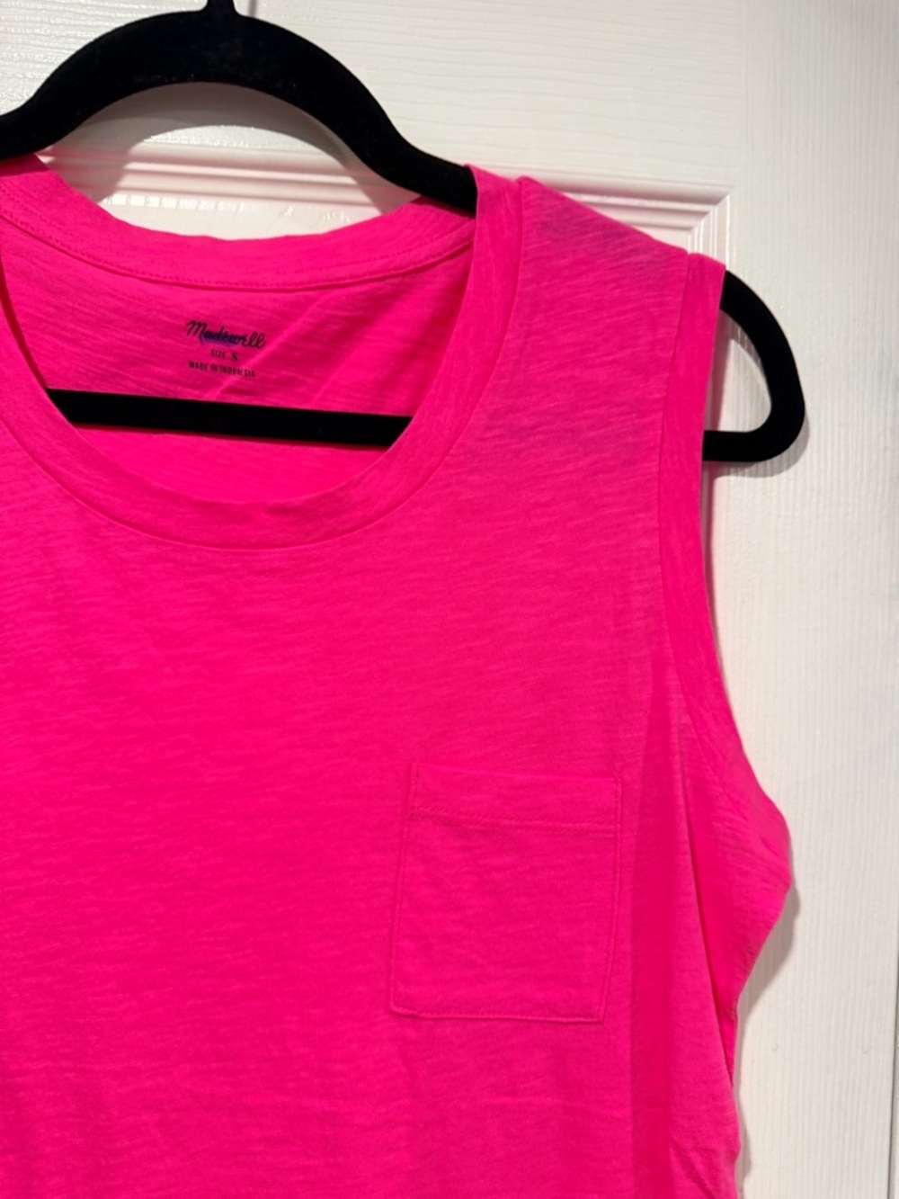 NWOT Madewell Size S Pink Lightweight Crew Neck Relaxed Fit Cotton Tank Top - Picture 4 of 10